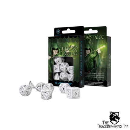 Elvish White & Βlack Dice Set (7)