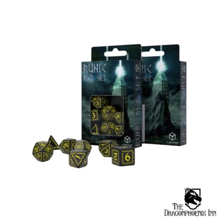Runic Black & Yellow Dice Set (7)