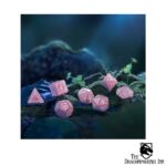 Elvish Shimmering Pink & White Dice Set - Image 3