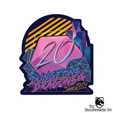 Holographic Retro D20 Sticker
