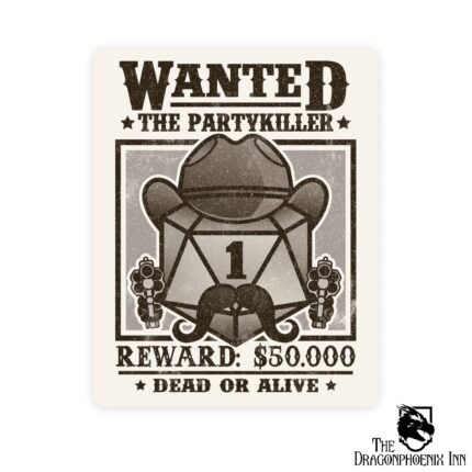 Wanted Partykiller Sticker
